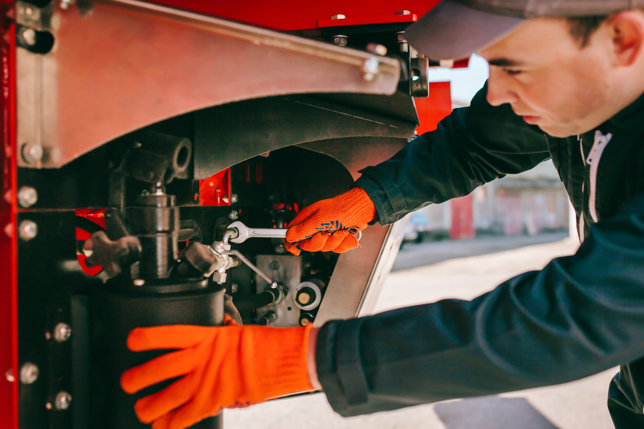 Engineer working on machinery